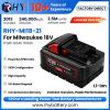 High Output 18V 6Ah 8Ah 10Ah Li-Ion Compatible Battery Replacement For Milwaukee M18 HB8 HB6 48-11-1880 48-11-1865