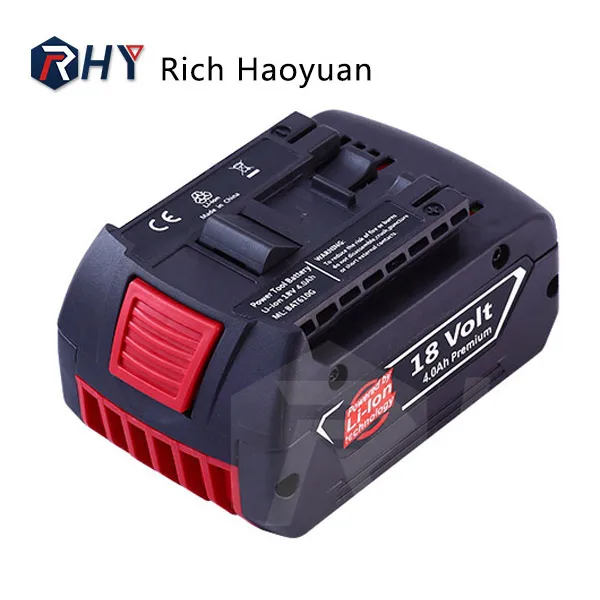 18V 4.0Ah Lithium-Ion Battery For Bosch GBA Power Tools BAT609 BAT610G 1600Z00038