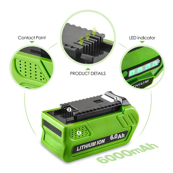 Replacement 40V For Greenworks GMAX Garden Tool Battery Pack Lawn Mower Lithium Ion Battery