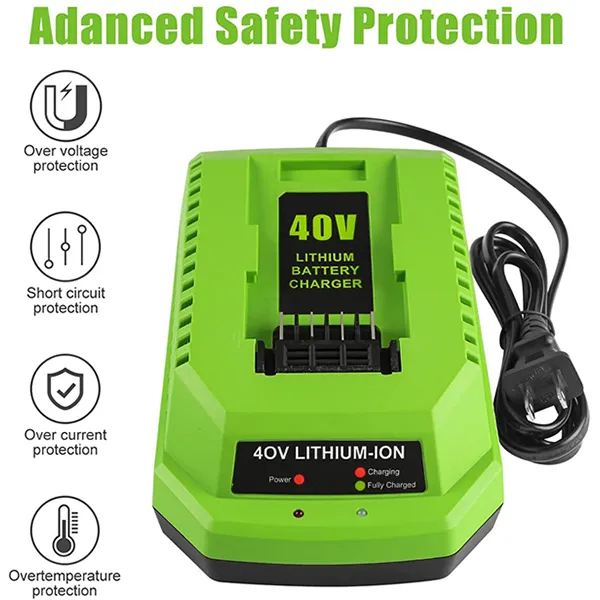 40V Replacement Greenworks 29482 Lithium Ion Battery Charger