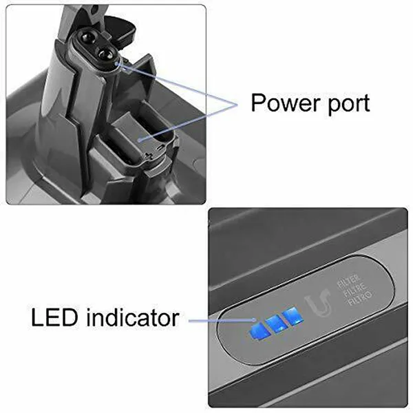 25.2V 3000mAh Dyson Cordless Vacuum Cleaners Battery Replacement V10 SV12 242151 206340