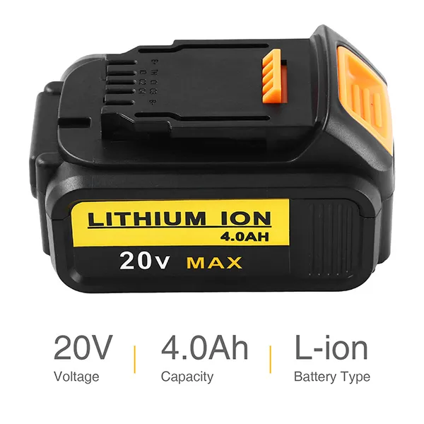 18V 20V MAX 4.0Ah Lithium-Ion Battery Pack For DeWalt XR Power Tools DCB182 DCB204