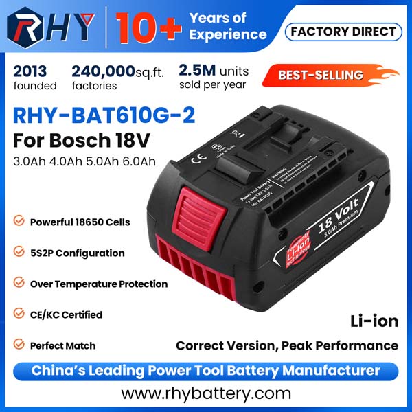 Replacement Bosch GBA 18V Lithium-Ion Battery for Power Tools