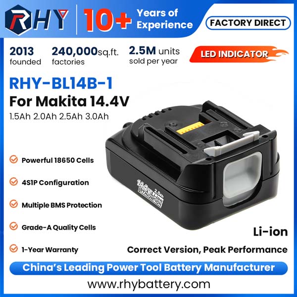 14.4V 1.5Ah 2.0Ah 2.5Ah 3.0Ah Li-ion Compatible Battery for Makita LXT Power Tool BL1415B Bl1415N
