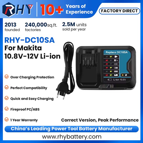 Replace Makita 10.8v / 12v MAX CXT Slide Lithium-Ion Battery Charger DC10SA DC10SB DC10WD DC10WC