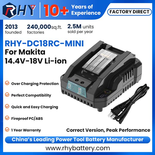 Lithium-ion Single Port Optimum Battery Charger For Makita 14.4V-18V LXT Battery DC18RC