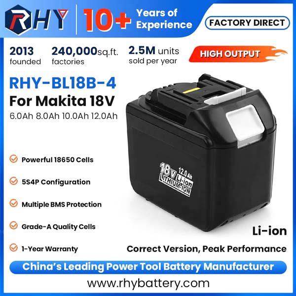 Powerful 18V 10.0Ah 12.0Ah High Output Li-ion Battery for Makita LXT Power Tool BL18120 BL1860B BL1850B