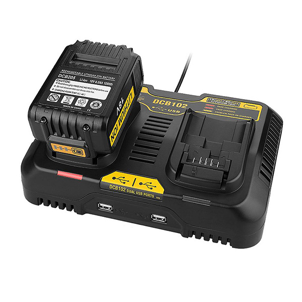 10.8V-20V Flexvolt 20V/60V Max Dual Port Lithium Ion Universal Battery Charger For Dewalt XR Batteries DCB102
