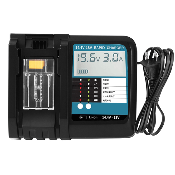 Compatible Li-ion Battery Charger with LCD Screen Display for Makita LXT 14.4V-18V Batteries DC18RF