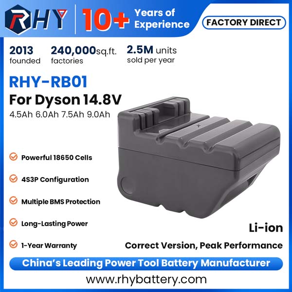 14.8V 4.5Ah 6.0Ah 7.5Ah 9.0Ah Battery for Dyson 360eye 360 Eye RB01 Robot Vacuum Cleaner Sweeper Battery