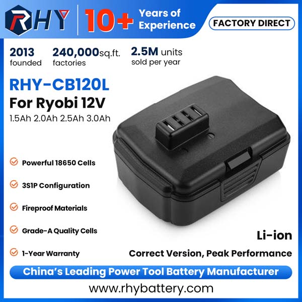 12V 1.5Ah 2.0Ah 2.5Ah 3.0Ah Lithium Ion Battery For Ryobi Cordless Tools BPL-1220 CB120L CB121L