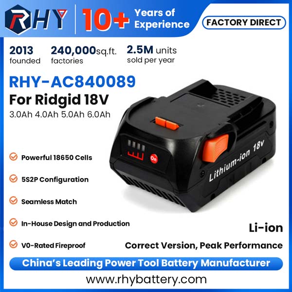18V 3.0Ah 4.0Ah 5.0Ah 6.0Ah Compatible Battery Li-ion For Ridgid / AEG R840083 R840085 R840086