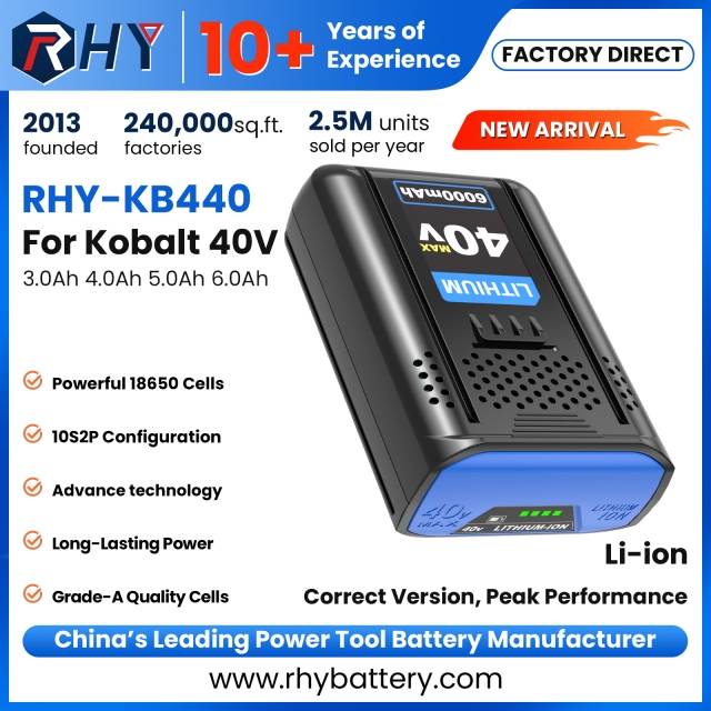 40V 3.0Ah 4.0Ah 5.0Ah 6.0Ah Lithium Ion Battery For Kobalt Garden Tools KB245-06 KB540-06 KB440-03 KB440-06